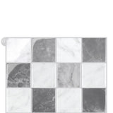 Maxbell 12Pcs Wall Tile Sticker for Kitchen and Bathroom Modern Home Decor Wallpaper Gray