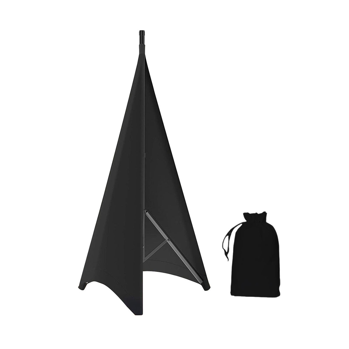 Maxbell DJ Light Speaker Stand Cover Lighting Tripod Stand Scrim for Events Weddings Black 2 Side