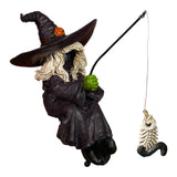 Maxbell Fishing Witch Statue Outdoor Funny Waterfalls Yard Craft Witch Fishing Decor