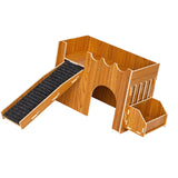 Maxbell Hamster House Wooden Guinea Pig Castle for Other Small Animals Mouse Lemming