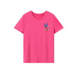 Maxbell Maxbell Womens T Shirt Summer Souvenir Neck Tee for Sports Beach Office L Rose Pink