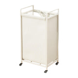 Maxbell Rolling Laundry Basket Cart Storage Container for Travel Bedroom Living Room Beige