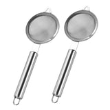 Maxbell 2Pcs Fine Mesh Strainer Multifunctional Flour Sifter for Cooking Juice Pasta Round tube handle