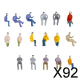 Maxbell 92x100x Painted Model Train Seated People Passengers Figures 1:100 TT Scale