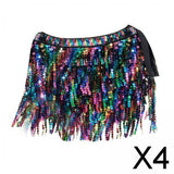 Maxbell 4xWomen Belly Dance Hip Skirt Tassel Scarf Belt Latin Samba Sequin Wrap Dress