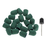 Maxbell Maxbell 20pcs Manicure DIY Nail Sanding Caps/Sleeves/Bands Filing Mandrel Bit Green