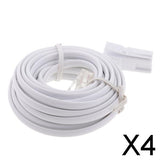 Maxbell 4xRJ11 UK Male to US Male Extention Cable 6P2C 3Meters for Landline Telephone
