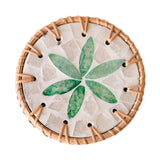 Maxbell Rattan Coaster Boho Placemat Pad for Party Supplies Centerpiece Housewarming Green