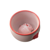 Maxbell Ceramic Tea Cup with Tea Pet Miniature Figurine for Living Room Office Decor 160ml