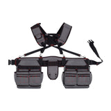 Maxbell Tool Belt with Suspenders Tool Organizer for Plumbing Woodworking Woodworker Gray Red