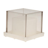 Maxbell Hollow Cube Plastic Candle Mold Tealight Candle Holder Mould & Dried Flowers