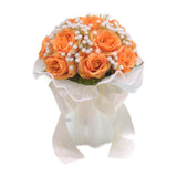 Maxbell Wedding Bouquet for Bride Artificial Silk Flowers Elegant Bridesmaid Bouquet Orange