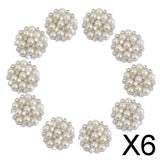 Maxbell 6xCrystal Diamante Pearl Flower Buttons FLATBACK Embellishment D