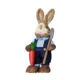 Maxbell DIY Unfinished Easter Bunny Straw Material Package Ornament for Balcony Yard Style C