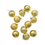 12x Christmas Ball Ornaments Christmas Decorations Crafts Decorative Baubles Gold