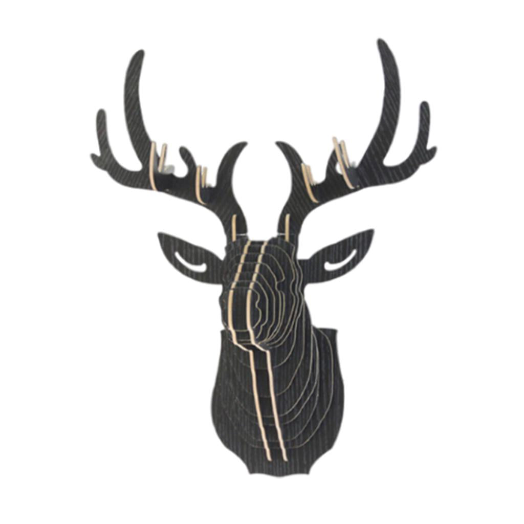 Maxbell Maxbell Deer Head Elk Antlers Wall Sculpture Hanging Living Room Bedroom Decor Black