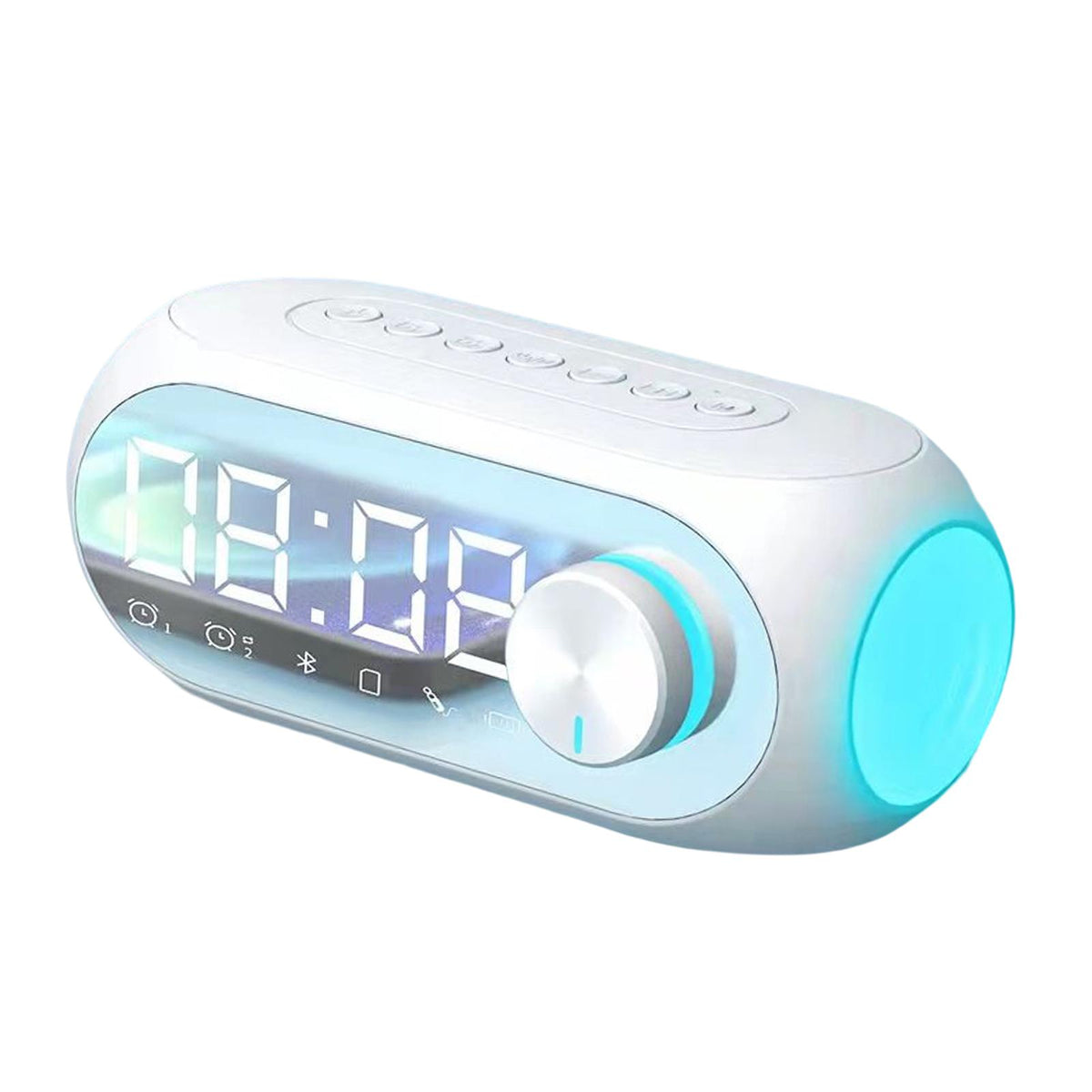 Maxbell Maxbell Digital Alarm Clock Wireless Speaker Music Player for Desktop Bedroom Adults White