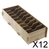 12x9 Dividers Name Card Wooden business card case office desktop Cherry wood