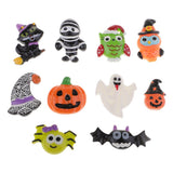 Maxbell 10 Pieces HALLOWEEN Resin Flatback Cabochon for DIY Hair Bow Center Crafts