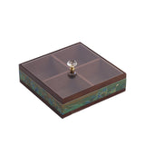 Maxbell Dried Fruit Storage Tray Wood Candy Storage Box for New Year Engagement Nuts Green