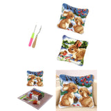 2 Set Rabbit Pillowcase Latch Hook Kit and 2pcs Latch Hook Tool for Beginner