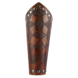 2Pcs Medieval Unisex Men  Bracers Leather Gauntlet Wristband Arm Armor Brown