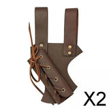 Maxbell 2xMedieval Belt Sword Sheath Dagger Rapier Waist Scabbard for Cosplay Brown