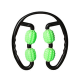Maxbell Maxbell 4 Wheels Roller Massager Muscle Relaxer Body Shaping Yoga Sport Gear Green