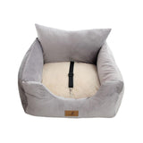 Maxbell Maxbell Cat Dog Car Seat Travel Carrier with Fixed Strap Comfortable and Thick Grey L