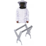 Maxbell Beekeeping Jacket Veil Suit Smock Protective Equipment + Bee Hive Frame Lifter