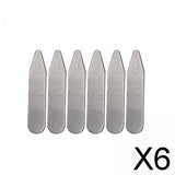 Maxbell 6xCollar Stays Metal Wrinkle Proof Non Slip for Unisex Work Uniform Wedding 50mmx10mmx0.8mm