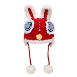 Maxbell Winter Rabbit Hat Hand Woven Handmade Crochet Decor Headgear Warmer Crafts 48 to 52cm