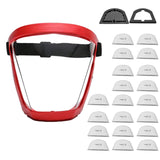 Maxbell Full Face Cover Anti Fog Protective for Grass Cutting Grinding Whacking Red 20 Filter Cloth