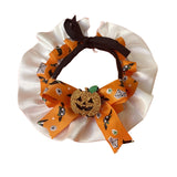 Maxbell Pet Halloween Pumpkin Costume Decorative Pet Neckwear for Kitten Puppy Orange M