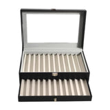 Maxbell Pen Display Box Premium Multipurpose Pen Collection Case for Shop Home Study 24 Grids Black Gray