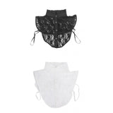 Maxbell Ladies Lace Floral Fake Choker Collar Necklace Detachable Half Shirt Blouse Tops