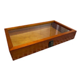 Maxbell Brooch Organizer Honored Medallion Storage Box for Anklets Keepsake Trinkets Brown 38x22x5.5cm