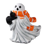 Maxbell Halloween Ghost Statue Ornament Spooky for for Housewarming Gift Lightweight With Black Cat