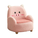 Maxbell 2in1 Kids Cartoon Sofa Bed, Soft Plush, Solid Wood, Safe & Space-Saving Pink Ruhua Pig Wooden Legs [Adults and children can sit on it and it will be shipped fully packed]