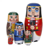 Maxbell 5pcs Walnut Soldier Wooden Russian Nesting Dolls Painted