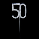 Maxbell Double Heart Cake Topper Crystal for Wedding Decor+50th Anniversary Birthday New