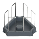 Maxbell Tortoise Feeding Dish Small Turtle Food Bowl for Bearded Dragon Semi Aquatic Gray
