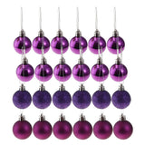 Maxbell 24pcs 6cm Christmas Balls Xmas Tree Ornaments Hanging Decorations Purple