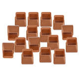 Silicone Chair Leg Caps Feet Cover Pads Protectors Brown Square