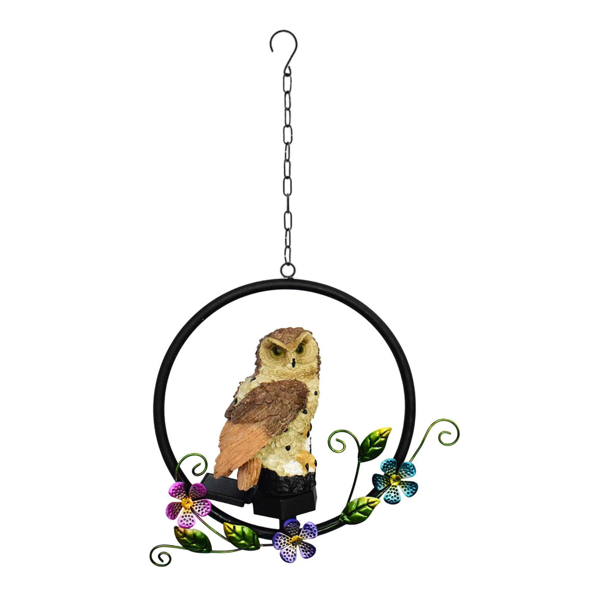 Maxbell Hanging Waterproof Garden Owl Decor for Outdoor Walkway Backyard brown