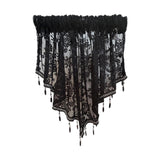 Maxbell Beaded Window Valance Home Decoration with Beads for Living Room Cafe Summer Black