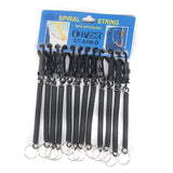 Maxbell 24 pcs Retractable Spiral Stretch String Keychain Key Ring Chain Keyring