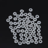 Maxbell 2x 100 Silver Plated Daisy Flower Spacer Loose Bead Charm Bracelets Necklace DIY