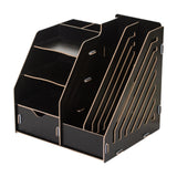 Maxbell Desk File Organizer Freestanding Document Rack for Tabletop Dorm Living Room Black