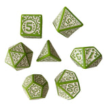 Maxbell 7 Pieces Polyhedral Dices Set Mini Dices Party Game Dices for Bar Home Party Green